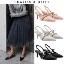 台湾CHARLES&KEITH サテンクリスタル装飾メリージェーンパンプス