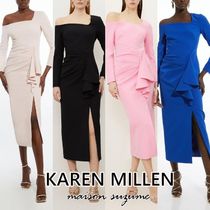 【KAREN MILLEN】アシメネック☆ドレープヒップ ペンシルワンピ