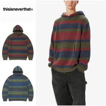 さらに100円引き◆thisisneverthat◆Striped Waffle Knit Hoodie