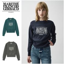 さらに100円引き◆MARITHE◆W CLASSIC LOGO CROP KNIT 24AW