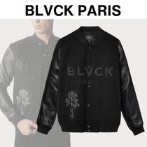 高級感★BLVCK PARIS Baseball Jacket レザー 花柄 ジャケット