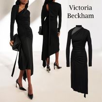 【VICTORIA BECKHAM】アシンメトリー ルーシュ ミディドレス