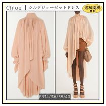 【Chloe】シルクジョーゼットフルイドチュニックドレス 送関無料