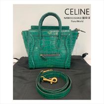 希少旧ロゴ■CELINE NANO Luggage ハンドバッグ グレー