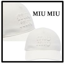 ☆関税込☆MIUMIU★ドリル ベースボール キャップ★WHITE