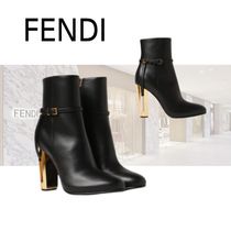 【FENDI】デルフィナ レザー アンクルブーツ ブラック