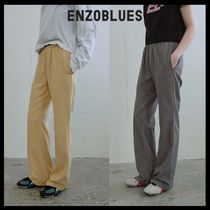 【ENZO BLUES】マットストライプバンディングブーツカットパンツ