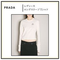 【PRADA】レディース ロゴプリントロングスリーブTシャツ 送関込