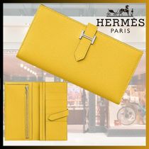 【エプソムカーフ /Jaune De Naples】HERMES 長財布 ベアン