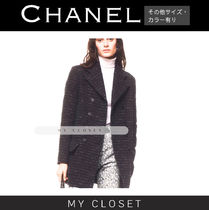 CHANEL コート CC ランウェイ 黒 24b ミディ 直営店 Vネック