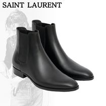 SAINT LAURENT*格調高い逸品*ブラック レザー アンクルブーツ