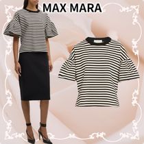 Max Mara★Peirak Striped Top with Ruffle Sleeves