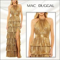 関税送料込【MAC DUGGAL】ロングドレス ホルターネック ゴールド