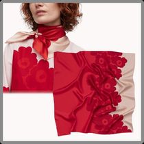 24AW■marimekko■Lauhtua Unikko シルクツイルスカーフ レッド