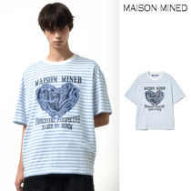 【MAISON MINED】24FW★ DOODLE HEART STRIPE HALF T