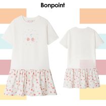 ■Bonpoint(ボンポワン) ロゴプリントのコットンドレス