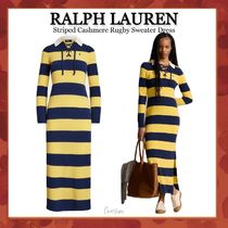 Ralph Lauren★Striped Cashmere Rugby Sweater Dress