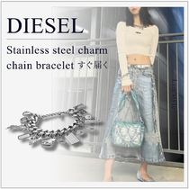 [すぐ届く]DIESEL ロゴ チャーム チェーンブレスレット dx1523