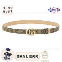 【関税込/国内発】GUCCI■ダブルG リバーシブル スリムベルト