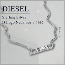 [すぐ届く]DIESEL Dロゴ チェーンネックレス シルバー