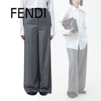 【FENDI】ウール ワイドパンツ グレー