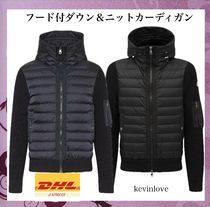 追跡送料込24/25AW MONCLER フード付ダウン＆ニットカーディガン