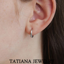 韓国【TATIANA】(silver925) sleek drop hoop earring☆送関税込