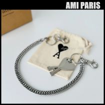 AMI PARIS アミパリス ハート ロゴ チェーン キーリング