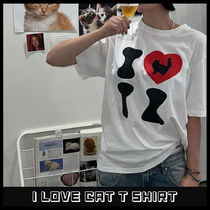 ★24SS★《ITZAVIBE》I LOVE CAT T SHIRT 韓国 ロゴ 送料込