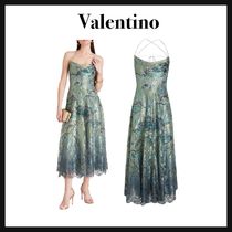 Valentino☆ワンピ レース ホルターネック ドレープ メタリック