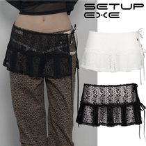 SETUP-EXE★韓国★人気★LACE PLEATS SKIRT 2色 レーススカート