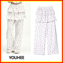 [YOUHEE] FLOWER PATTERN LAYERD SKIRT PANTS /追跡付