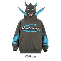 国内未入荷 Kakazzy - Full Zip Hoodie グレー ブルー