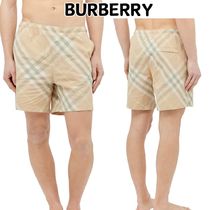 SALE【BURBERRY】Beige☆チェック柄 ツイル織 スイムショーツ