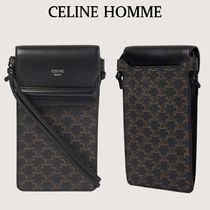 【CELINE HOMME】コーティングキャンバス フォンポーチ レザー