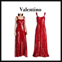 残りわずか！Valentino☆シルクシフォン ロング スパンコール