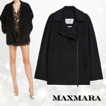 【MaxMara】NERO ダブルウール メタルジッパー ピーコート