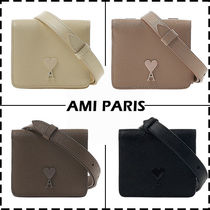 ★【AMI PARIS】 ハートロゴ ストラップ カード財布★