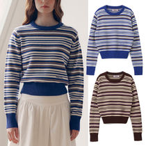 ROLAROLA★大人気★STRIPE ROUND NECK KNIT