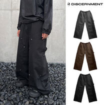 【DISCERNMENT】Zip-work cotton double knee pants