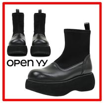 ☆人気☆【OPEN YY】☆Round Square Platform Boots ブー.ツ☆