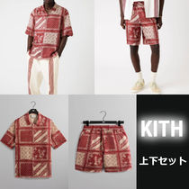 【KITH】上質シルク100% カスタムアートワーク セットアップ