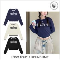 [muahmuah]LOGO BOUCLE ROUND ニット★新作・24AW★