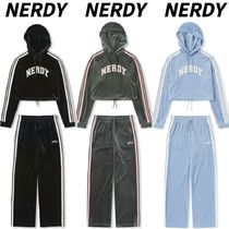 【NERDY】 上下セット★ Velvet Crop Hoodie Set Up  ★ 大人気