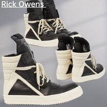 関税込【Rick Owens】GEOBASKET Leather high-top sneakers