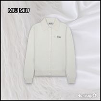 《MIU MIU》 MMF890 13S1 F0304 カシミア ロゴ カーディガン