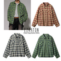 EZKATON正規品★24AW★Check snap button shirt