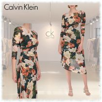 新作セール! Calvin Klein フローラル シャーリング ワンピース