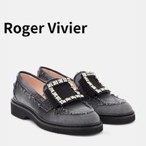 【Roger Vivier】Viv' Rangers 装飾付き デニム ローファー