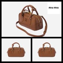 [MIUMIU] Arcadie Leather Bag Pomegranate Cognac[大人気]